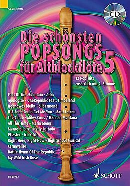 Loseblatt Die schönsten Popsongs für Alt-Blockflöte von 