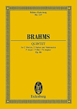 Johannes Brahms Notenblätter Streichquintett F-Dur op.88