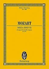 Wolfgang Amadeus Mozart Notenblätter Missa brevis d major KV194