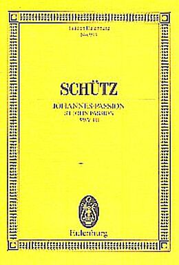 Heinrich Schütz Notenblätter Johannespassion