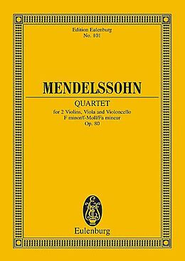 Felix Mendelssohn-Bartholdy Notenblätter Streichquartett f-Moll op.80