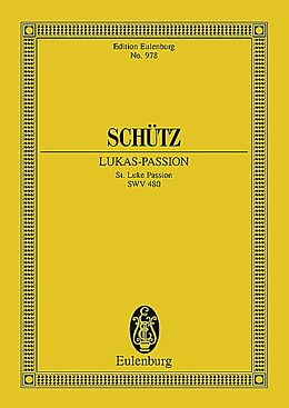Heinrich Schütz Notenblätter Lukaspassion
