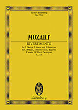 Wolfgang Amadeus Mozart Notenblätter Divertimento F-Dur Nr.8 KV213
