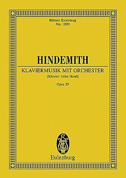 Paul Hindemith Notenblätter Klaviermusik (linke Hand) mit Orchester op.29