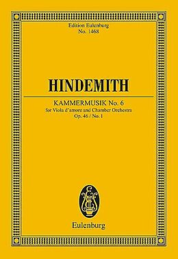 Paul Hindemith Notenblätter Kammermusik Nr.6 op.46,1