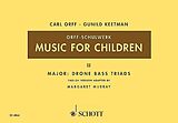 Carl Orff Notenblätter Music for Children vol.2 - major drone bass-triads