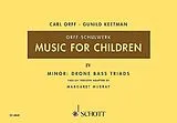Carl Orff Notenblätter Music for Children vol.4 minordrone-bass triads