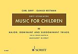 Carl Orff Notenblätter Music for Children vol.3 - major dominant and subdominant triads