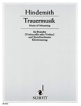 Paul Hindemith Notenblätter Trauermusik