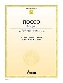 Joseph-Hector Fiocco Notenblätter Allegro
