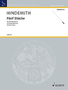 Paul Hindemith Notenblätter 5 Stücke op.44,4