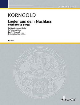 Erich Wolfgang Korngold Notenblätter Lieder aus dem Nachlass Band 1