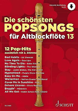  Notenblätter Die schönsten Popsongs Band 13 (+Online Audio)