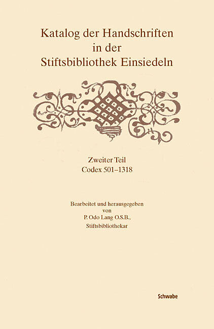 Katalog der Handschriften in der Stiftsbibliothek Einsiedeln