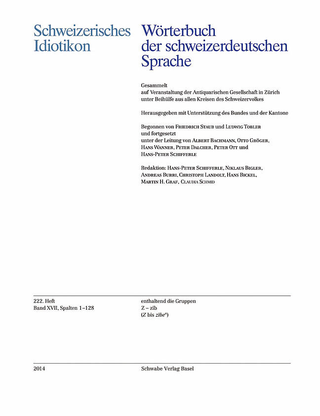 Schweizerisches Idiotikon, XVII, Heft 222