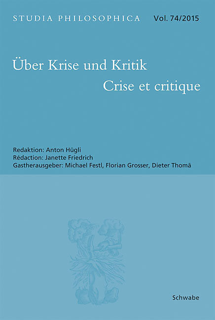 Über Krise und Kritik  Crise et critique