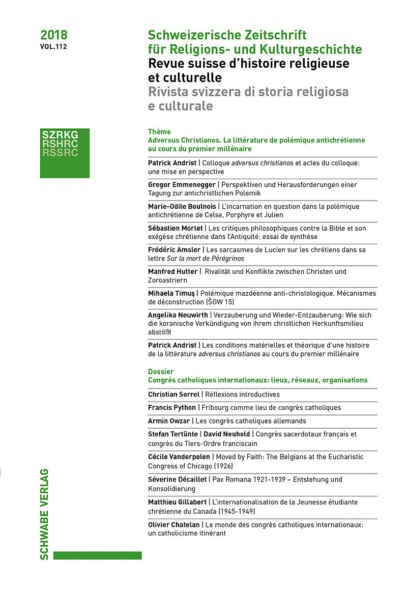 Schweizerische Zeitschrift für Religions- und Kulturgeschichte