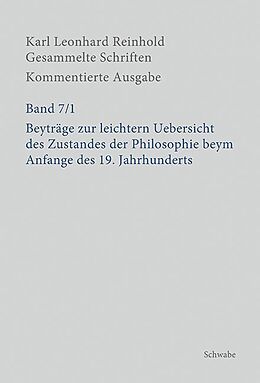 Kartonierter Einband (Kt) Beyträge zur leichtern Uebersicht des Zustandes der Philosophie beym Anfange des 19. Jahrhunderts von Karl Leonhard Reinhold