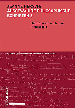 Fester Einband Schriften zur politischen Philosophie von Jeanne Hersch
