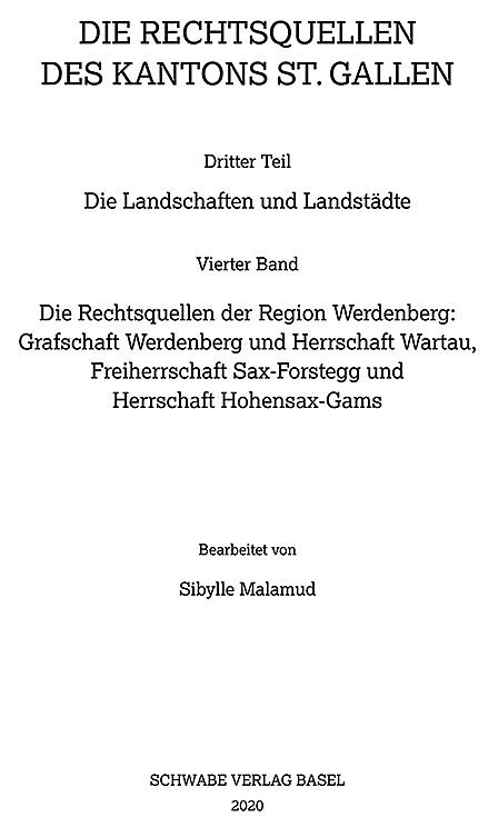Die Rechtsquellen der Region Werdenberg