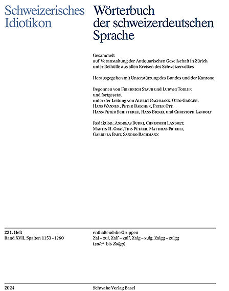 Schweizerisches Idiotikon, Band XVII, Heft 231
