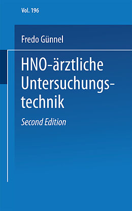 Kartonierter Einband HNO-ärztliche Untersuchungstechnik von F. Günnel