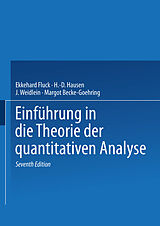 Kartonierter Einband Einführung in die Theorie der quantitativen Analyse von E. Fluck, M. Becke-Goehring