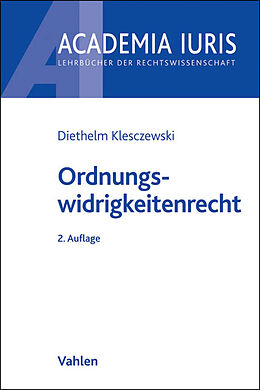Kartonierter Einband Ordnungswidrigkeitenrecht von Diethelm Klesczewski