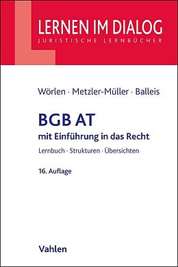 Kartonierter Einband BGB AT von Rainer Wörlen, Karin Metzler-Müller, Kristina Balleis