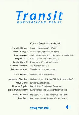 E-Book (epub) Transit 41 von Cornelia Klinger, Verena Krieger, Uwe Hebekus