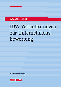 Kartonierter Einband IDW Verlautbarungen zur Unternehmensbewertung von 