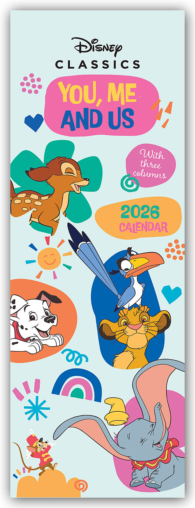Disney Classics  You, Me and Us 2026  Slimline-Kalender