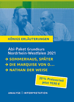 Kartonierter Einband Abitur-Paket Nordrhein-Westfalen 2021. Deutsch Grundkurs - Königs Erläuterungen von Gotthold Ephraim Lessing, Heinrich von Kleist, Judith Hermann