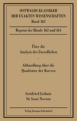 Kartonierter Einband Über die Analysis (Leibniz, Newton) von Gottfried W Leibniz, Isaac Newton
