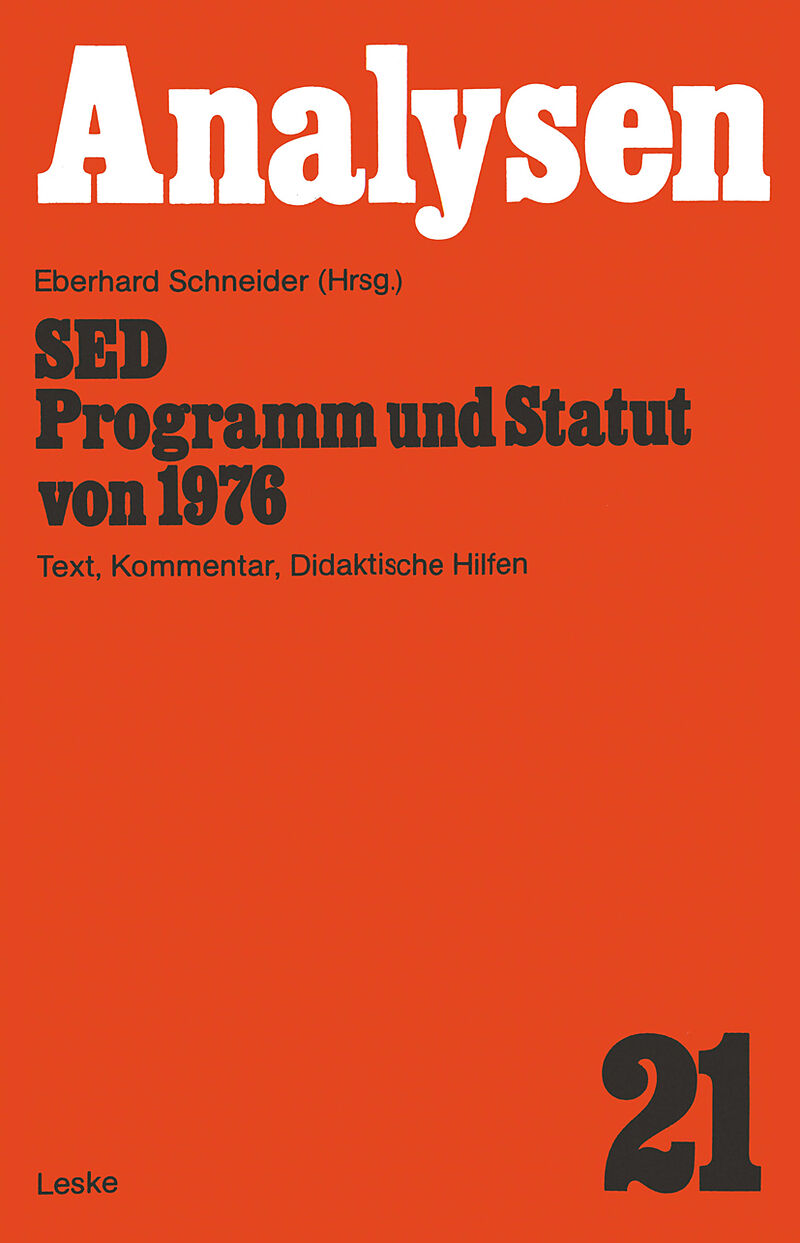 SED  Programm und Statut von 1976