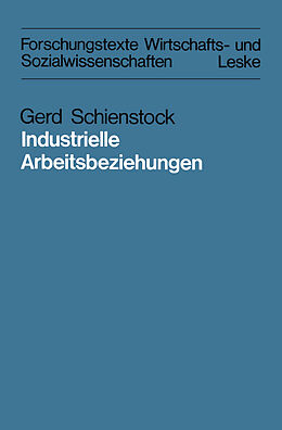 Kartonierter Einband Industrielle Arbeitsbeziehungen von Gerd Schienstock