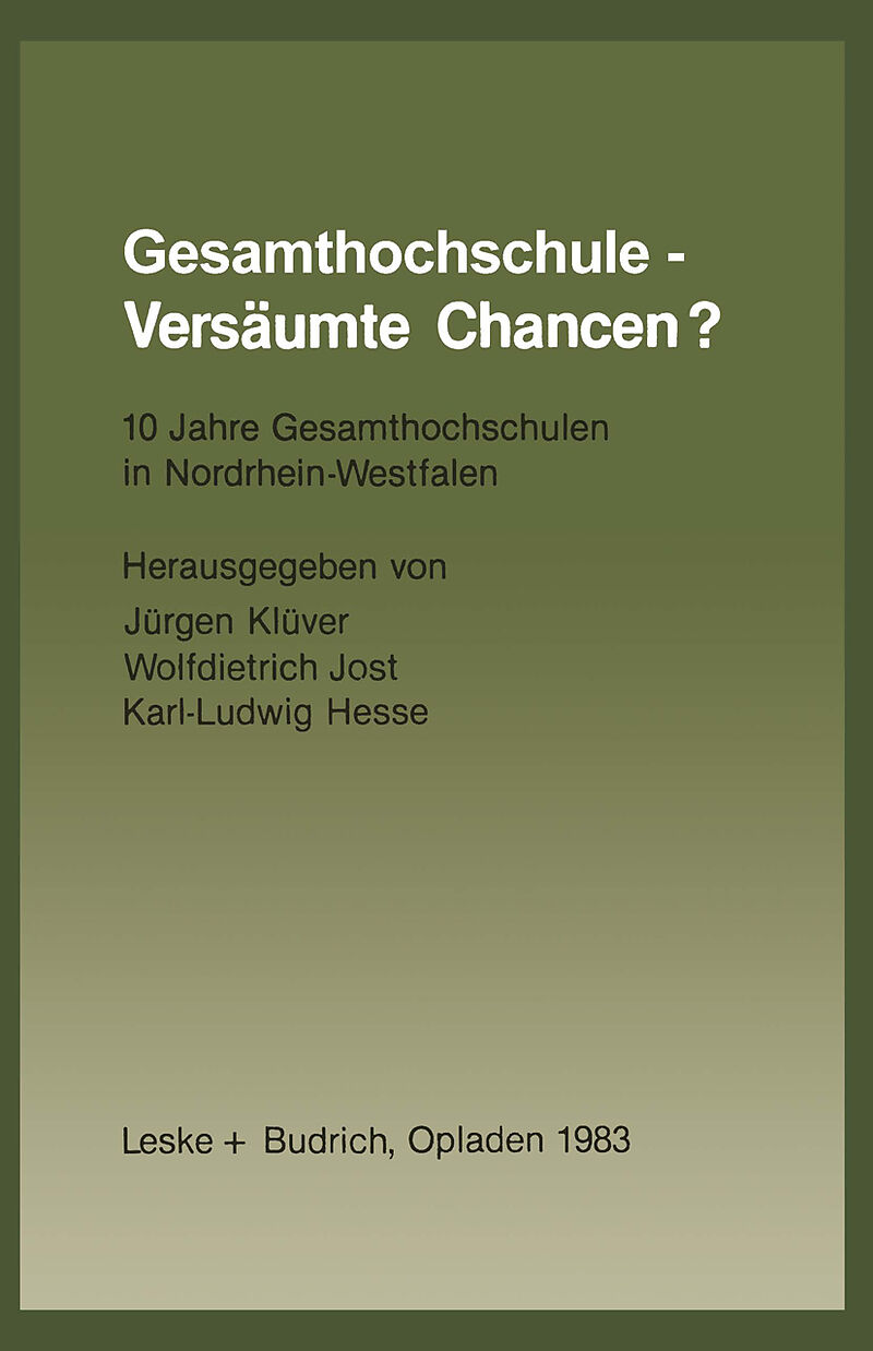 Gesamthochschule  Versäumte Chancen?