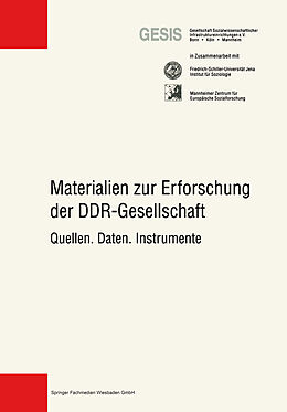 Kartonierter Einband Materialien zur Erforschung der DDR-Gesellschaft von 