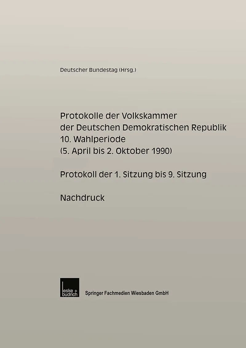 Protokolle der Volkskammer der Deutschen Demokratischen Republik