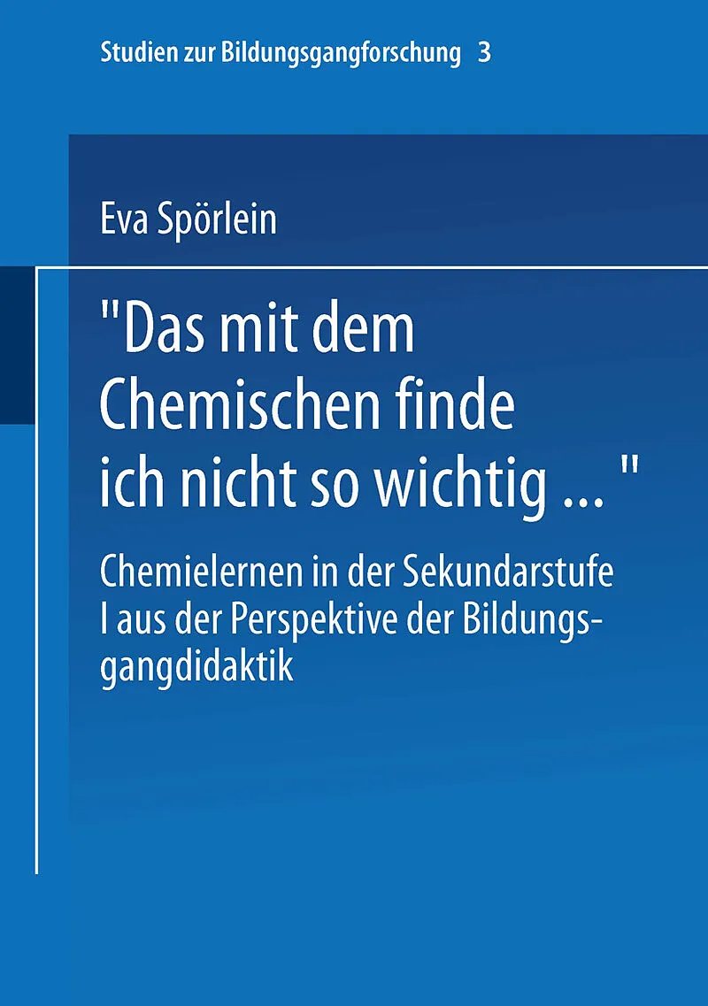 Das mit dem Chemischen finde ich nicht so wichtig