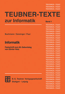 Kartonierter Einband Informatik von Harald Ganzinger, Wolfgang J. Paul