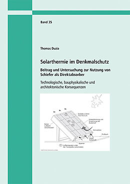 Kartonierter Einband Solarthermie im Denkmalschutz. Beitrag und Untersuchung zur Nutzung von Schiefer als Direktabsorber von Thomas Duzia