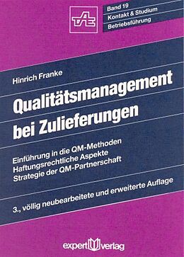 Kartonierter Einband Qualitätsmanagement bei Zulieferungen von Hinrich Franke