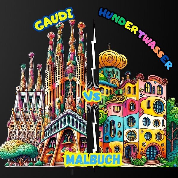 Hundertwasser vs Gaudi Malbuch
