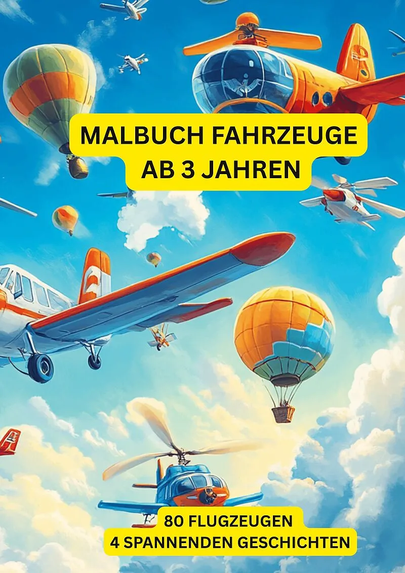 Malbuch Fahrzeuge ab 3 Jahren: Flugzeuge