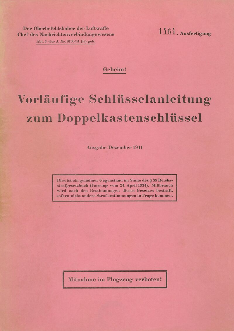 Vorläufige Schlüsselanleitung zum Doppelkastenschlüssel