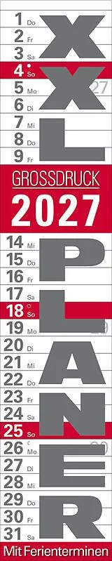 Kalender (Kal) XXL Planer Großdruck rot 2027 von
