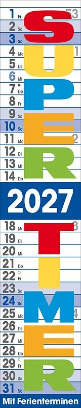 Kalender Supertimer 2027 von 