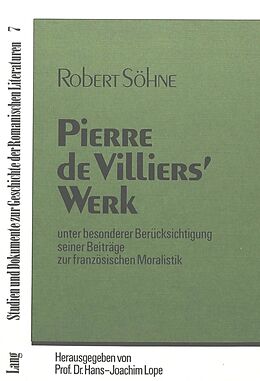 Kartonierter Einband Pierre de Villiers' Werk von Robert Söhne