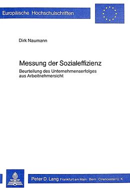 Kartonierter Einband Messung der Sozialeffizienz von Dirk Naumann